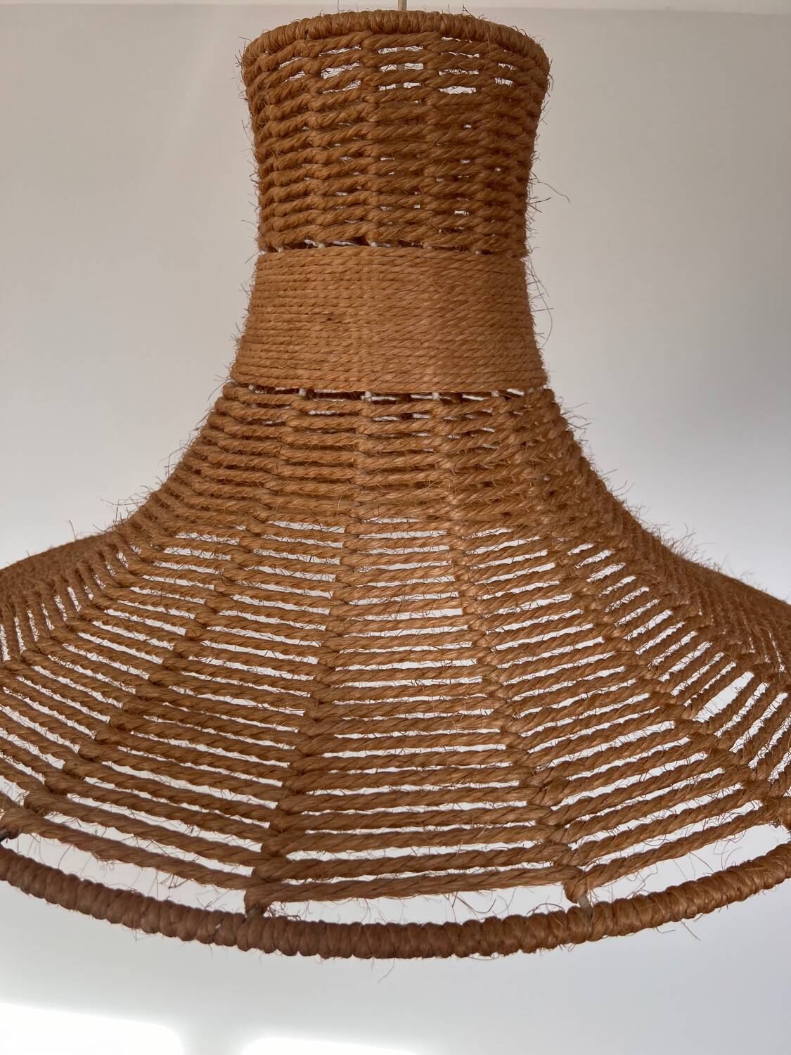 Large vintage rope pendant lamp design from the 70s
