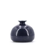 Midnight blue ceramic ball vase, 1970s