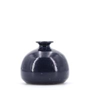 Midnight blue ceramic ball vase, 1970s