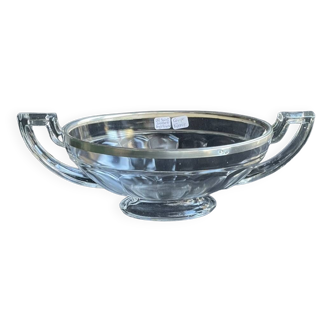 Val saint lambert noémie art deco cup – silver head of minerva