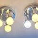 Set of Two Wall Lamps, Flush Mount, Sputnik, Space Age, Italy, 1970s