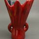 Free form red ceramic vase 1960 by J.L. or J.C.