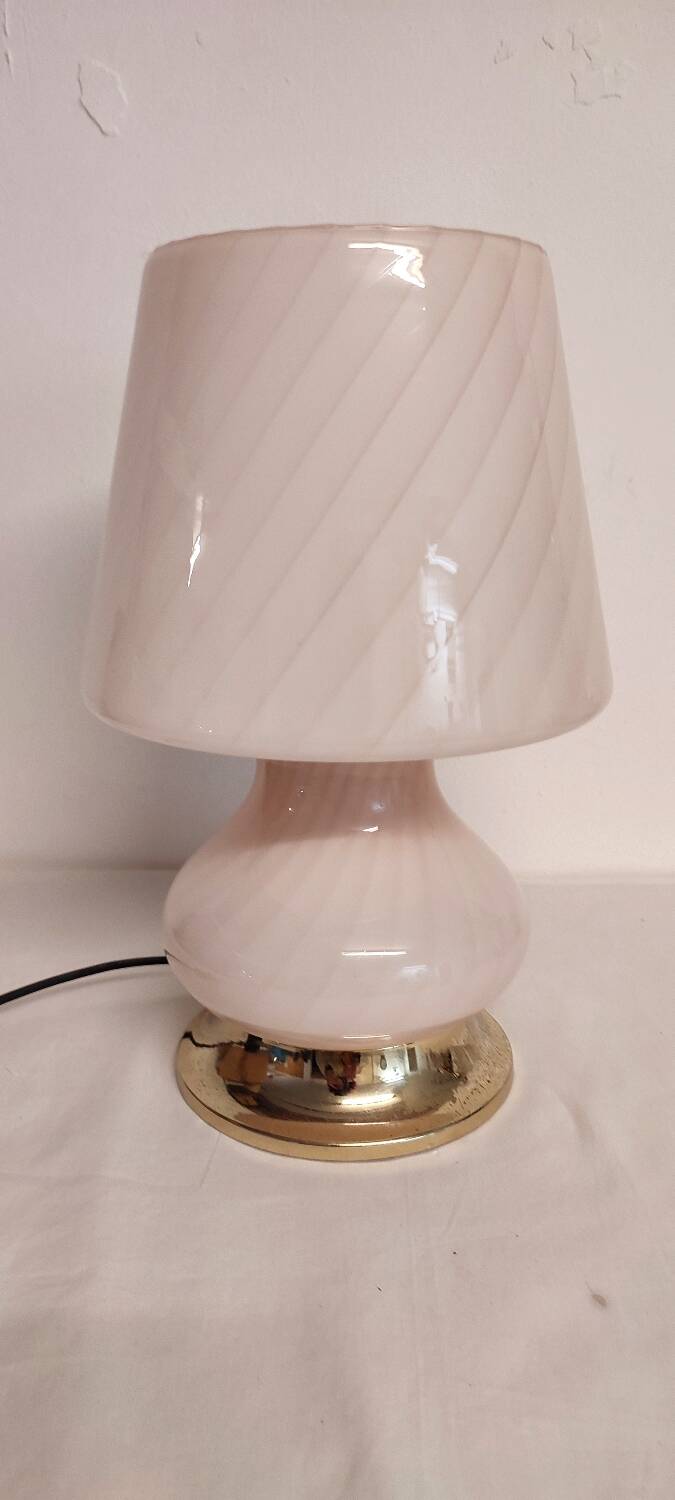 Lámpara de mesa "seta"de cristal de Murano. Italy, 1980s.