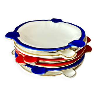 Vintage Rosenthal Elfenbein Kronach Ceramic Ashtray, Miramar Serie with Red