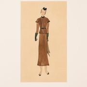 Art Déco Fashion Illustration V, Gouache on Paper, 123 x 58 cm