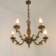 French Vintage Art Nouveau Bronze 5 Light Traditional Style Chandelier 5483
