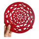 Vintage red Decotec enameled cast iron trivet