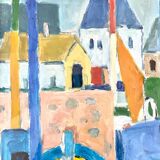 Large gouache painting “La Chaume”