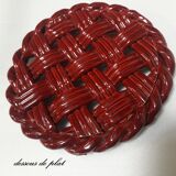 Trifle and 2 bottle coasters, woven ceramic