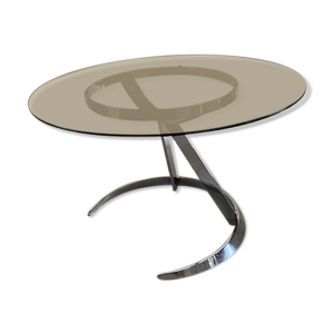 table ronde verre fumé