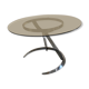 Round table vintage smoked glass 1970