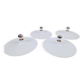 Vintage White UFO Disc Wall Lamps from Targetti Sankey, 1970s, Set of 4