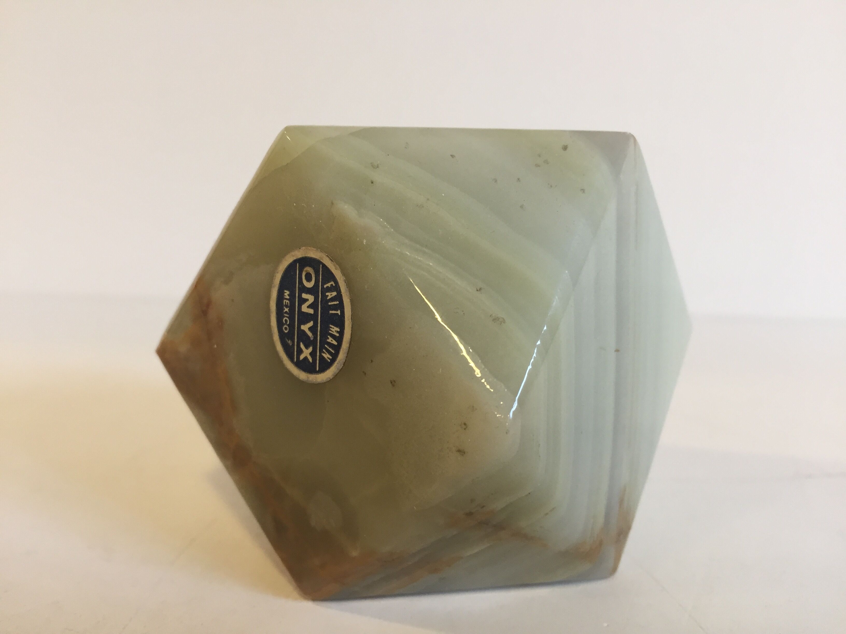 Presse papier en marbre d'onyx vintage