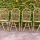 Série de 4 chaises en rotin des années 60
