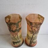 Pair of vases in the style of Legras