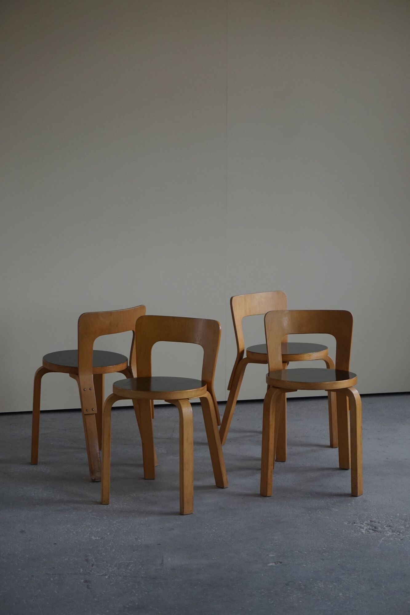 Model 65 dining chairs by Alvar Aalto for Artek, 1950