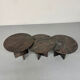 Vintage 1970s design round granite nesting coffee table with 3 elements.