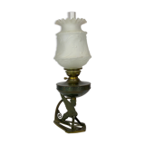 Lampe à kérosène dans le style Art Nouveau en laiton bruni, années 1920