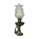 Kerosene lamp in the style in Art Noveau of burnished brass, 1920s