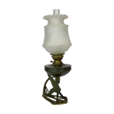 Kerosene lamp in the style in Art Noveau of burnished brass, 1920s