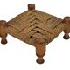 Vintage Footstool wood and rope, 1960s