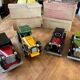 Set of 4 vintage wooden cars