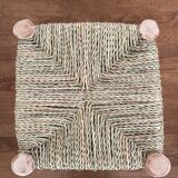 Bohemian Moroccan Berber stool in wood and rope