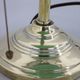 1930s Art Deco Brass  Banker Table Lamp with Glass Shade, Czechoslovakia