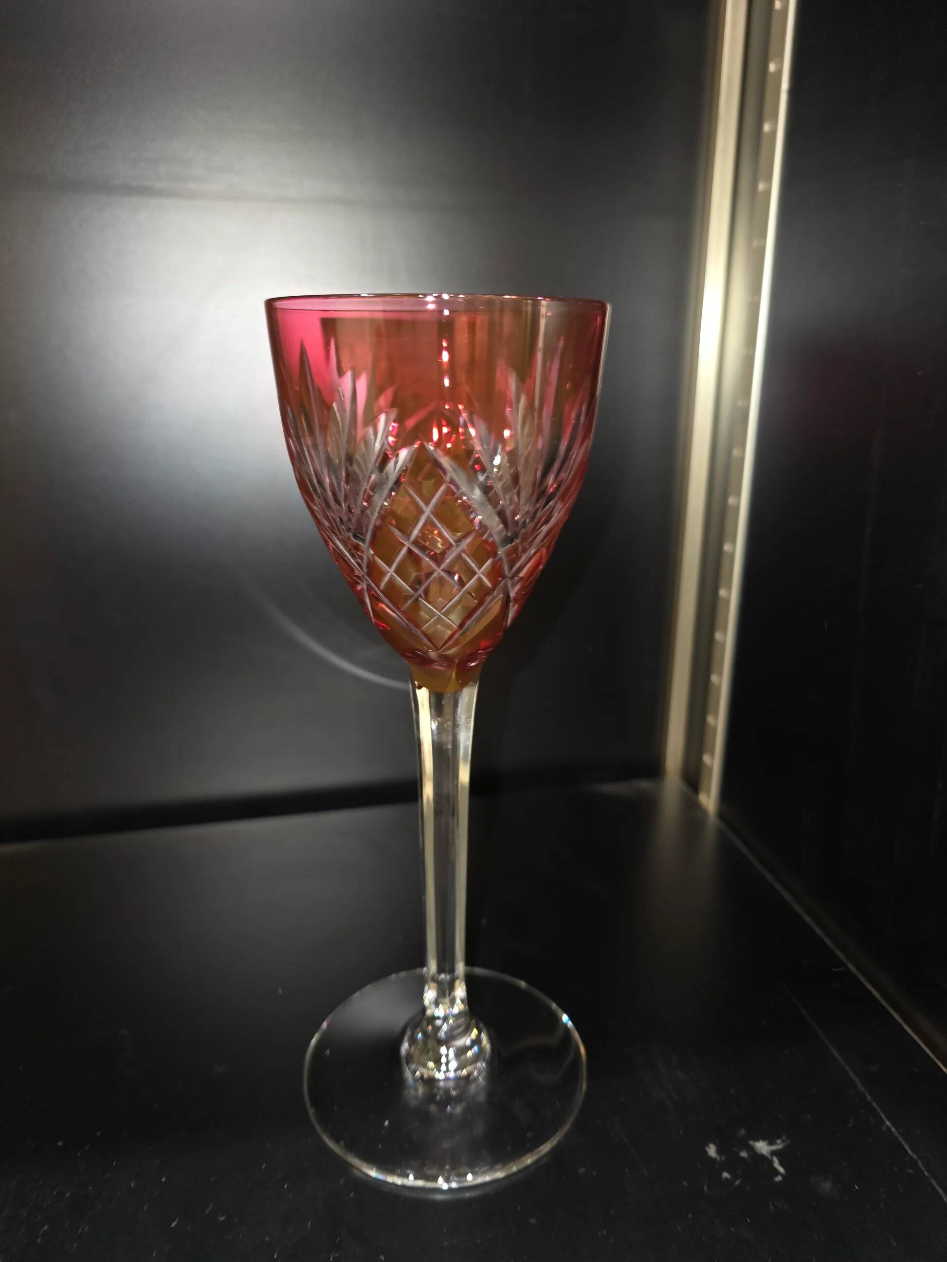 12 coloured cups / glasses Saint-Louis model Chantilly
