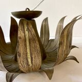 Ceiling light, Hans Kögl, sunflower model in gilded metal, 1950s.