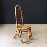 Mid-Century Bamboo High Back Chair from Rohé Noordwolde, Netherlands, 1960s
