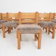Set of 10 pinewood dining chair in the style of Ate van Apeldoorn, The Netherlands 1970's