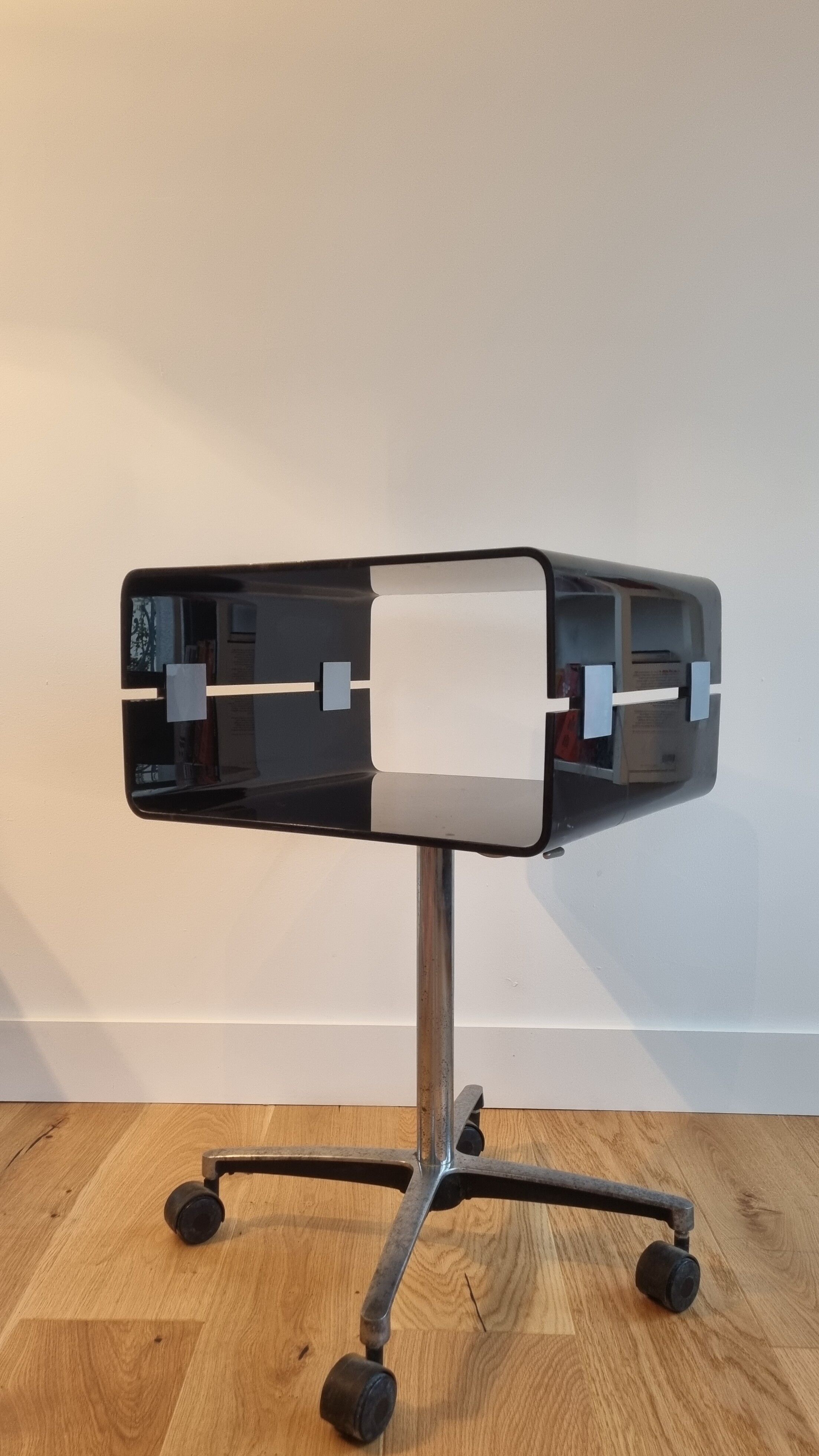 Plexiglass furniture on wheels