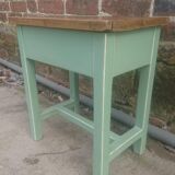 Green wooden stool