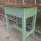 Green wooden stool