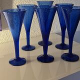 Set of 6 flutes in champagne biot 1970