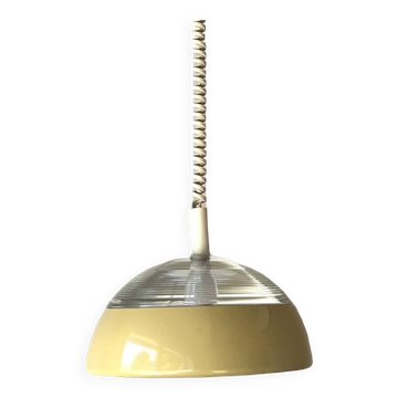 Suspension space-age in glass holophane and lacquered metal from the 1970s.