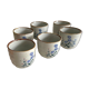 Set de 6 tasses en grès peintes à décor de fleurs