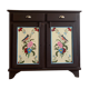 Cabinet fermier peint avec des motifs floraux