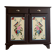 Cabinet fermier peint avec des motifs floraux