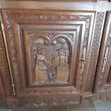 Meuble breton buffet 2 corps sculpté par un artisan breton en chêne avec 2 clés