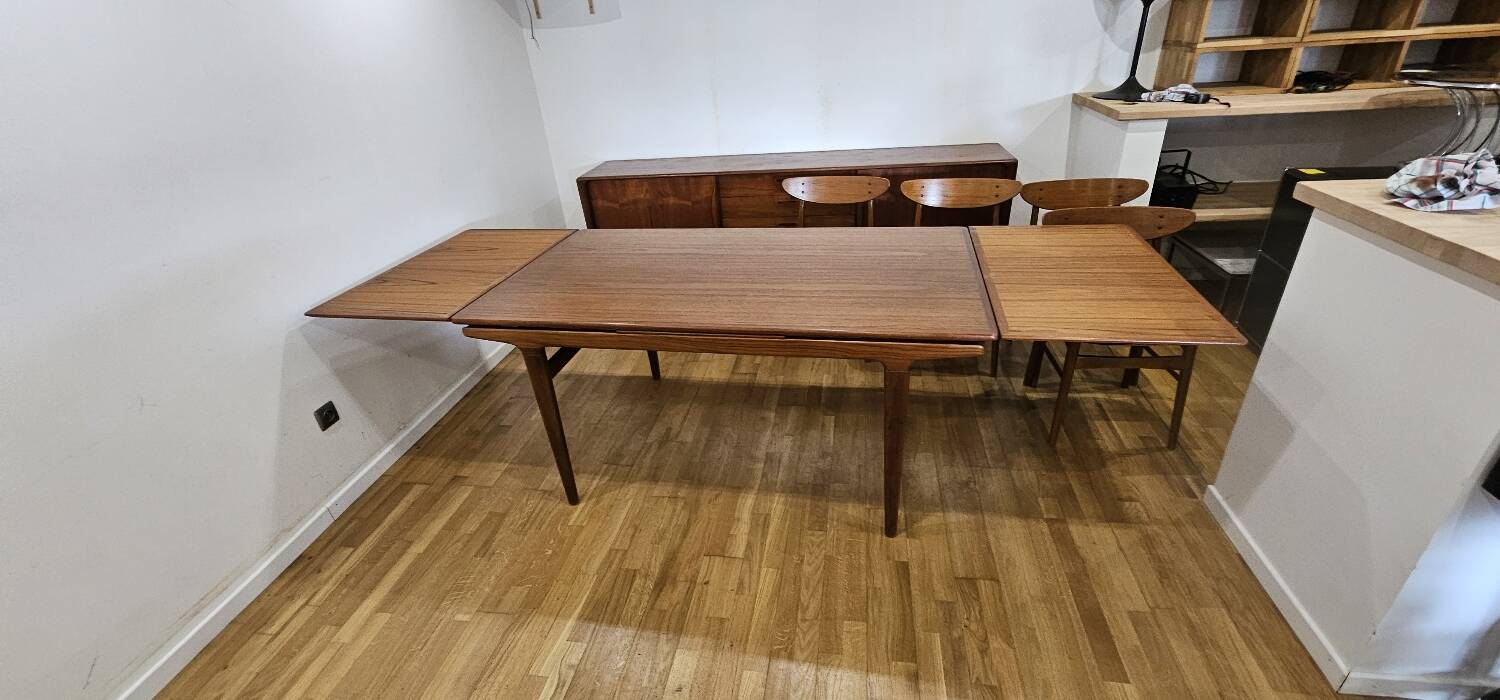 Danish teak table Scandinavian design by Johannes Andersen