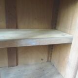 Console, shallow art deco sideboard in raw wood.