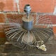 Chrome Metal Wire Space Age Lamp Base 1970s Vintage #D82