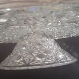 Plat a tarte et 5 assiettes a dessert cristal ciselé