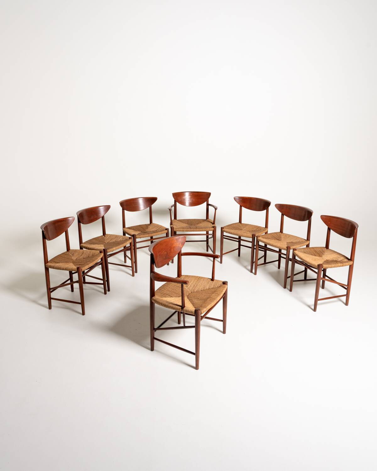 Ensemble de huit chaises 316/317 par Hvidt & Mølgaard-Nielsen pour Søborg, 1955-56
