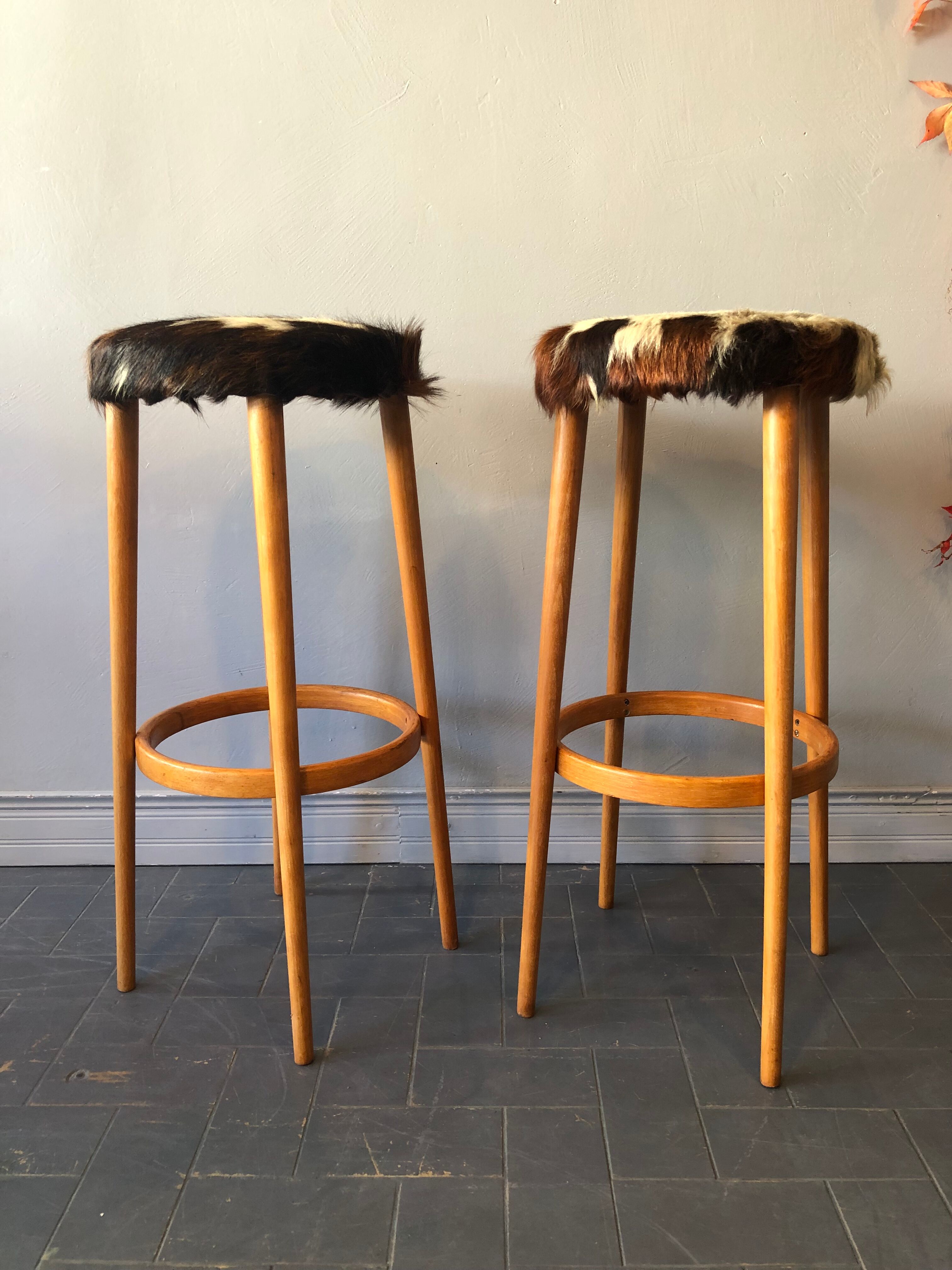 Duo of vintage bar stools