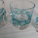 4 tasses vintage. Bleu turquoise
