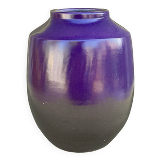 Ceramic vase, purple, Germany, 1970s.