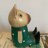 Vintage wooden decorative painted bear from the 60s